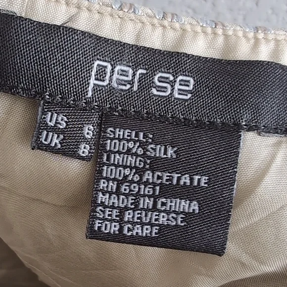 Silk Embroidered A-Line Skirt with Blue Floral Accents - Picture 7 of 7